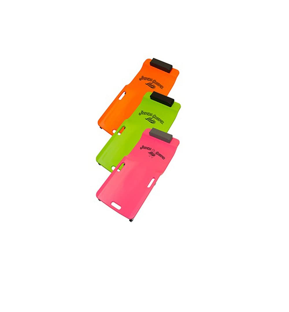 Lisle creeper close-up of urethane pop-in roller and steel bushing for smooth motion