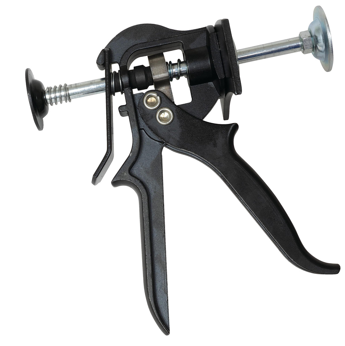 Lisle Speedy Brake Pad Spreader in use on caliper demonstrating fast piston compression