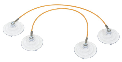 Lisle window holder front view showing cable and suction cups securing glass