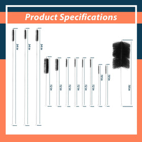 Lisnhlin long-handle reach demonstrating a 34-inch brush accessing deep engine areas