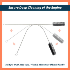 Lisnhlin size comparison handles lined up to show 10–34 inch reach options for jobs