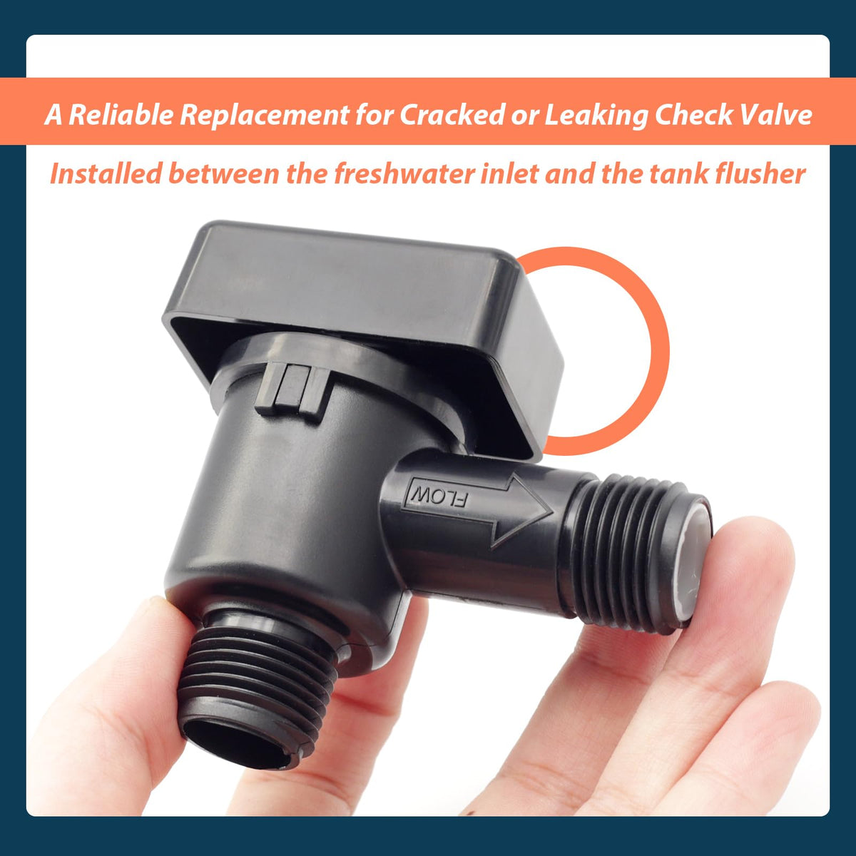 Lisnhlin valve held in hand showing size and portability for quick replacement