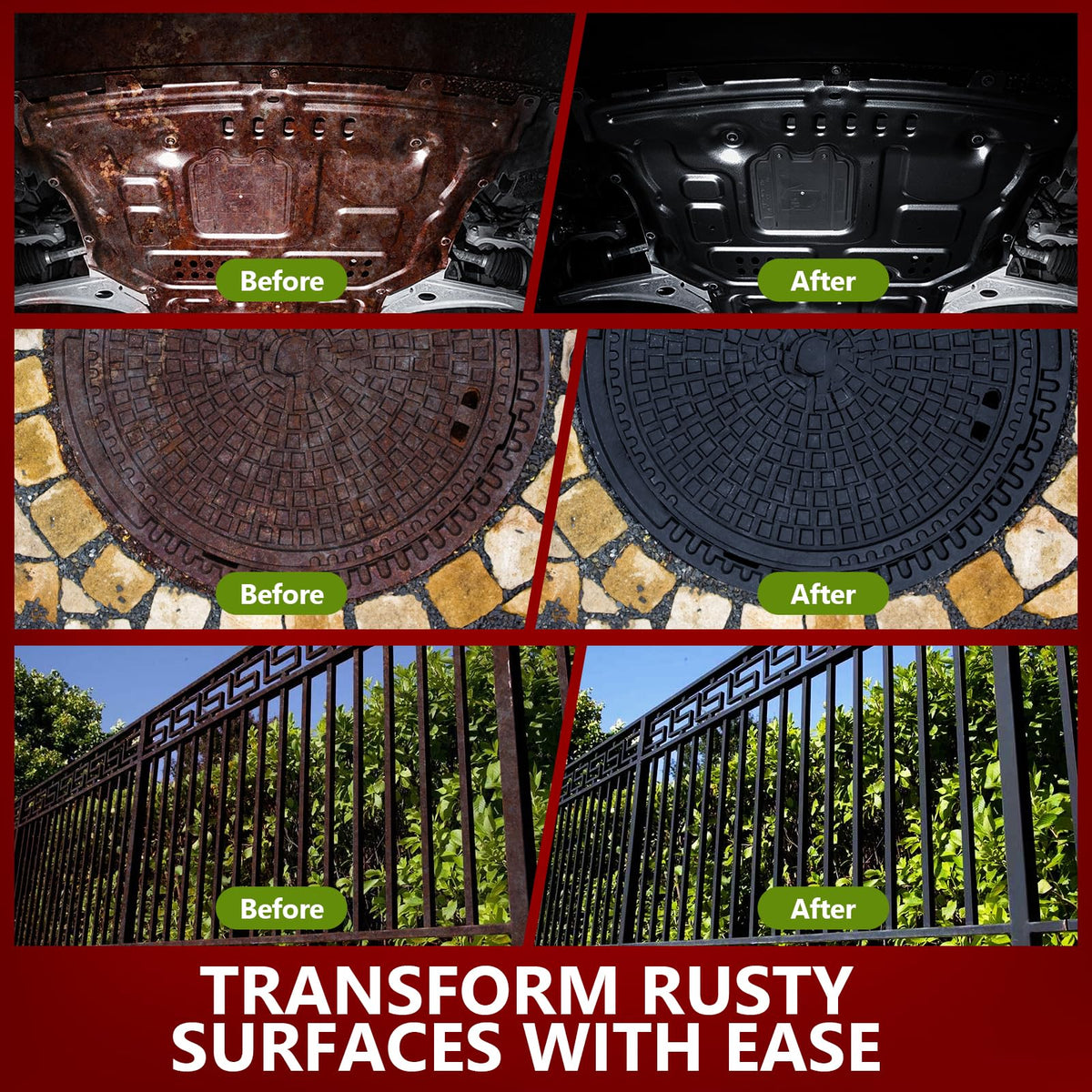 LISRUX brush applying rust converter to metal showing easy application benefit