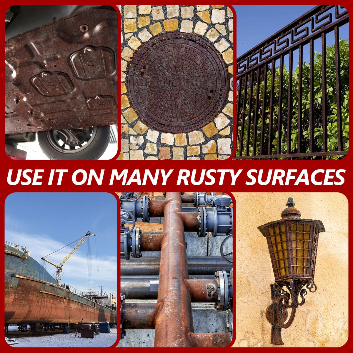 LISRUX used on industrial machine parts showing long-term rust prevention
