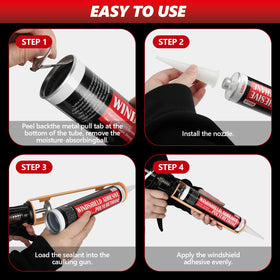 LISRUX sealant bead on windshield edge forming a weather-tight barrier
