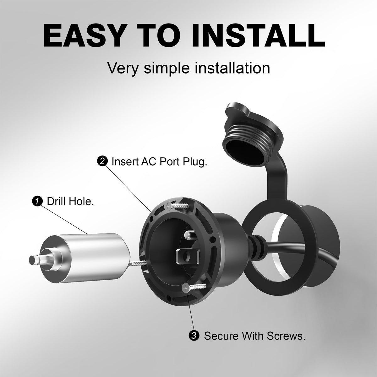 lithbase mounting flange and screws ready for quick flush installation