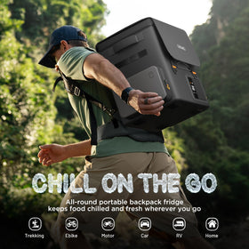 LiTHELi placed at campsite illustrating portable cold storage convenience