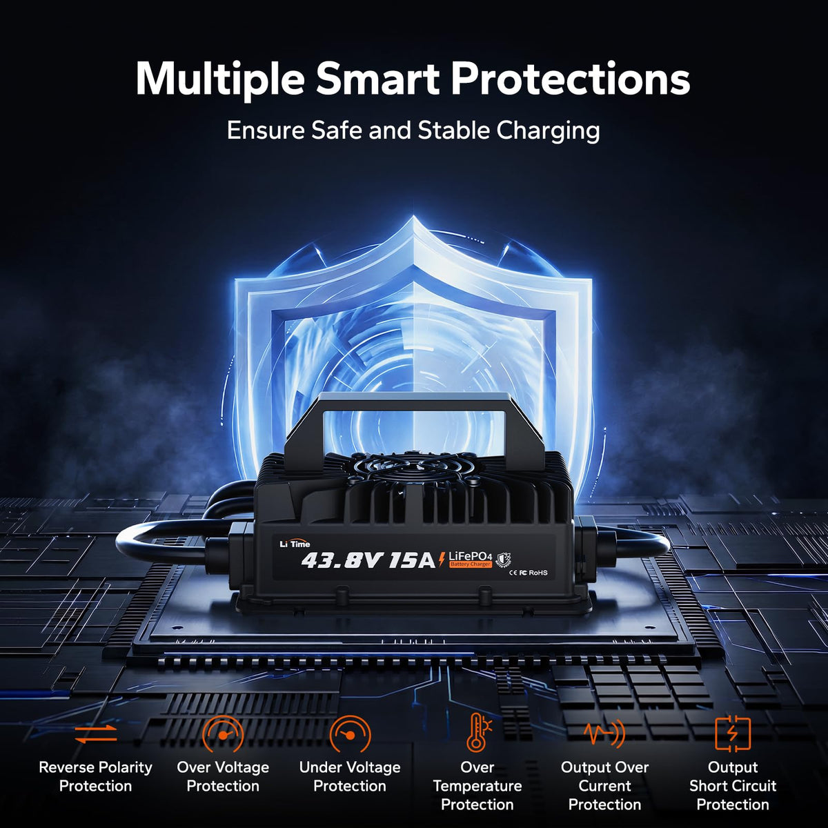 LiTime LED indicator close-up showing clear charge status at a glance