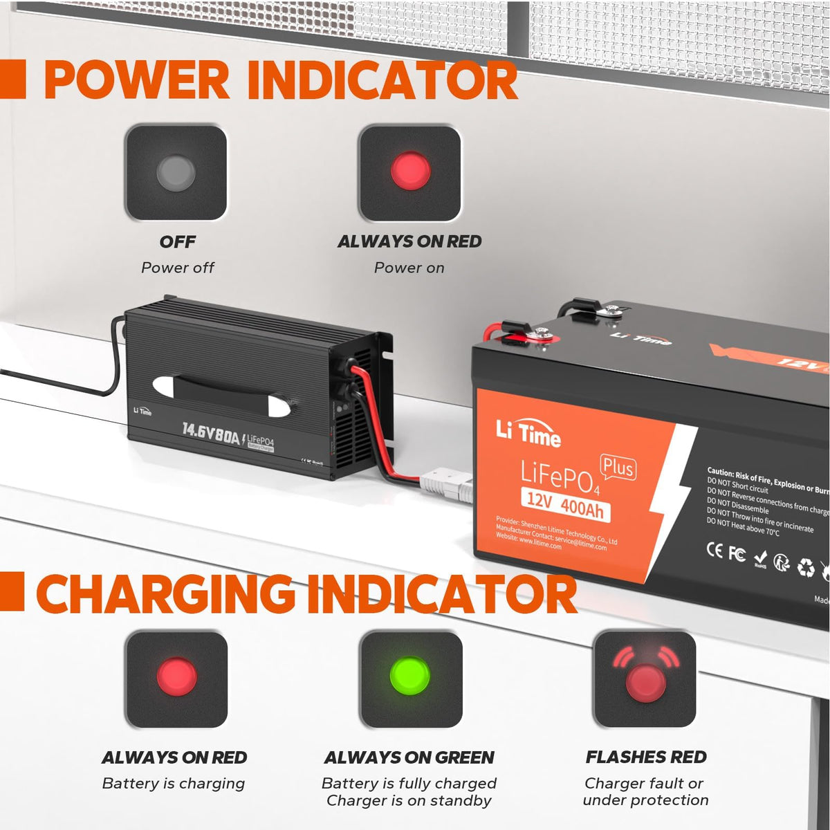 LiTime aluminum housing texture highlighting durable heat-dissipating design
