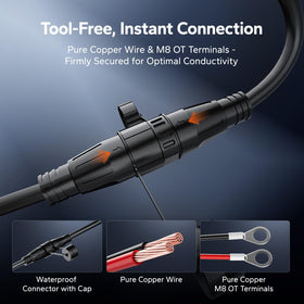 LiTime connected to a golf cart battery illustrating fast recharge capability