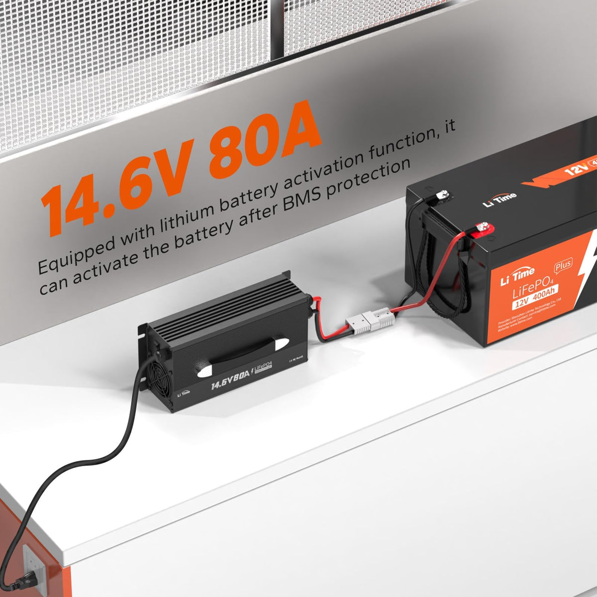LiTime internal cooling fan detail for consistent high-current performance
