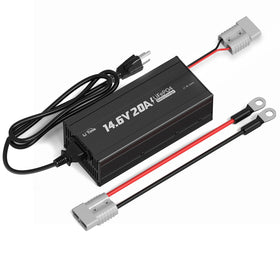 LiTime charger front view showing compact design and clear benefit fast charging