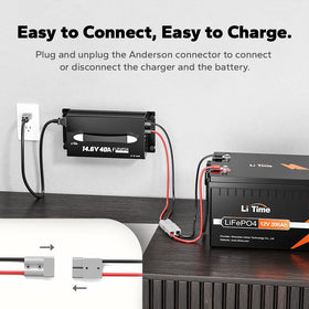 LiTime LED indicator close-up showing charge stages for quick status checks