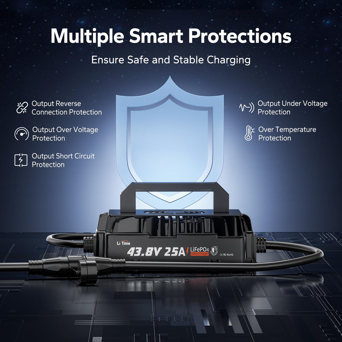 LiTime wall‑mounted on dock demonstrating marine readiness and moisture protection