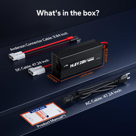 LiTime packaging with accessories laid out for easy setup