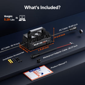 LiTime box with warranty card showing included two‑year warranty and coverage