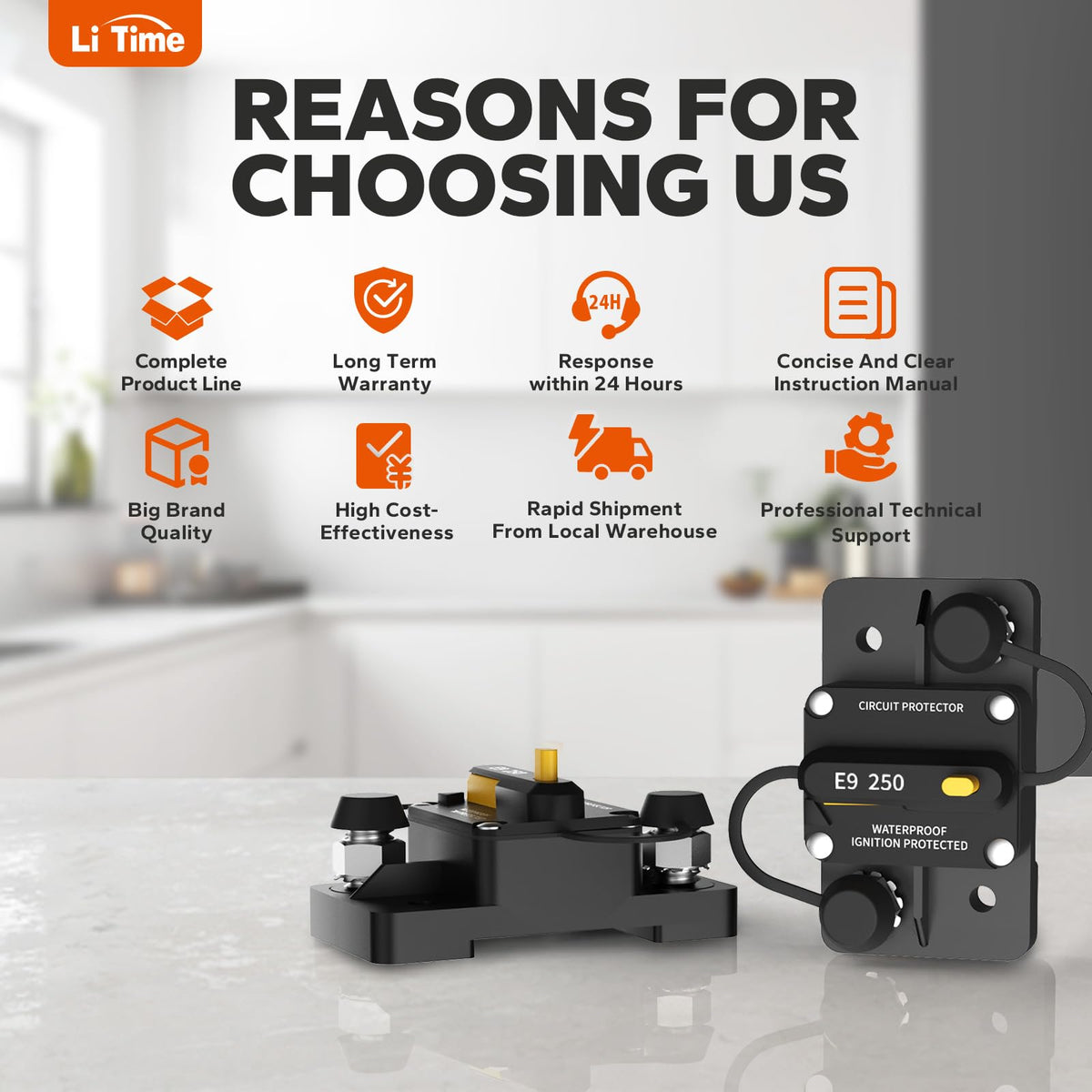 LiTime held in hand for scale to show compact, space-saving design