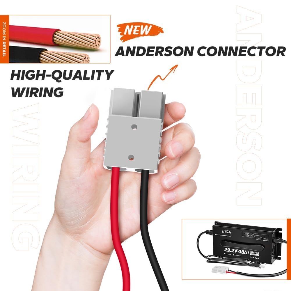 LiTime wiring connection example with clear terminals for safe hookup