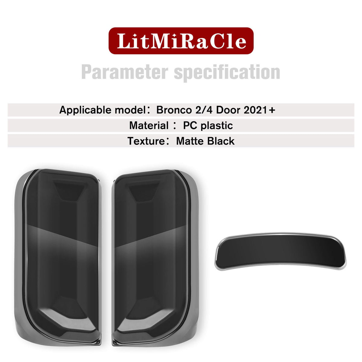 LitMiRaCle product package with two tail covers and one high-mount brake light included