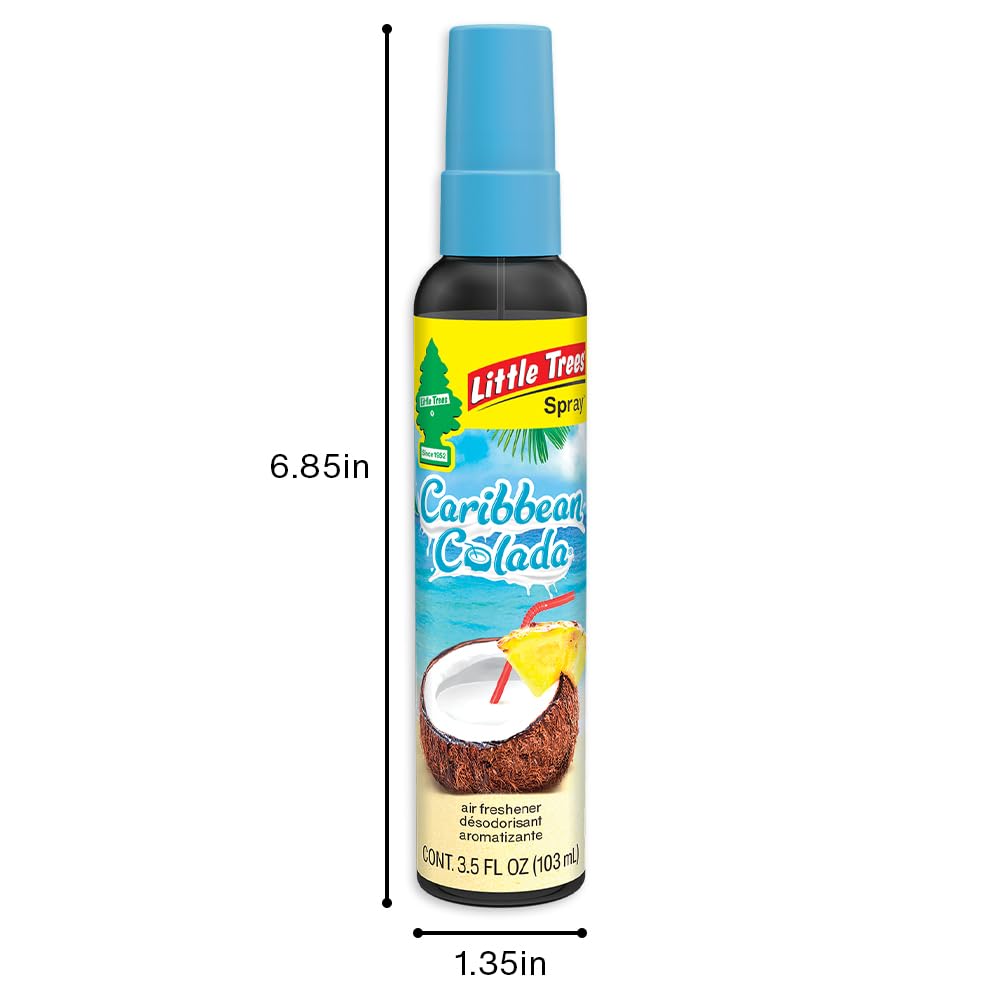 LITTLE TREES bottle in hand showing compact 3.5 oz size for travel convenience