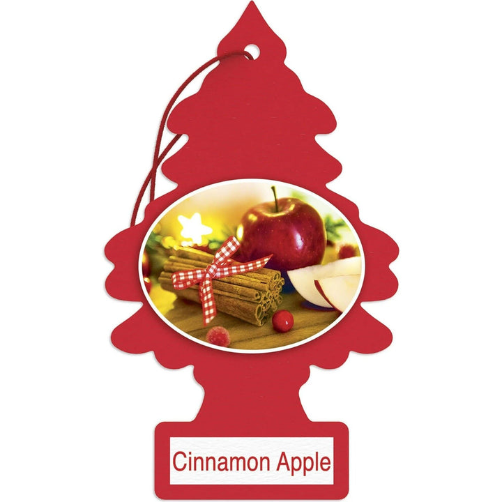 LITTLE TREES front packaging showing cinnamon apple scent and pack size benefit freshness