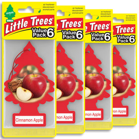 LITTLE TREES pack front showing Cinnamon Apple scent and 24 count benefit