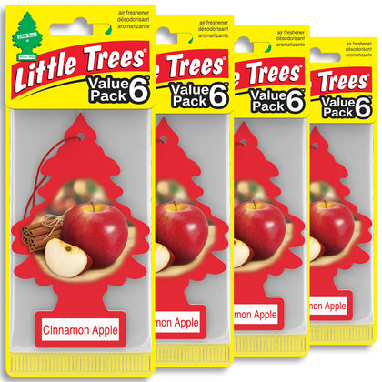 LITTLE TREES pack front showing Cinnamon Apple scent and 24 count benefit