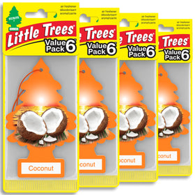 LITTLE TREES front packaging showing 24 coconut air fresheners, convenient bulk supply