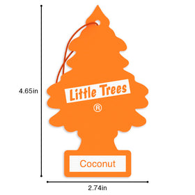 LITTLE TREES coconut freshener hanging in laundry room, keeps fabrics smelling fresh
