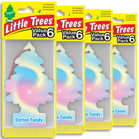 LITTLE TREES front packaging of 24 Cotton Candy trees shows value pack and scent