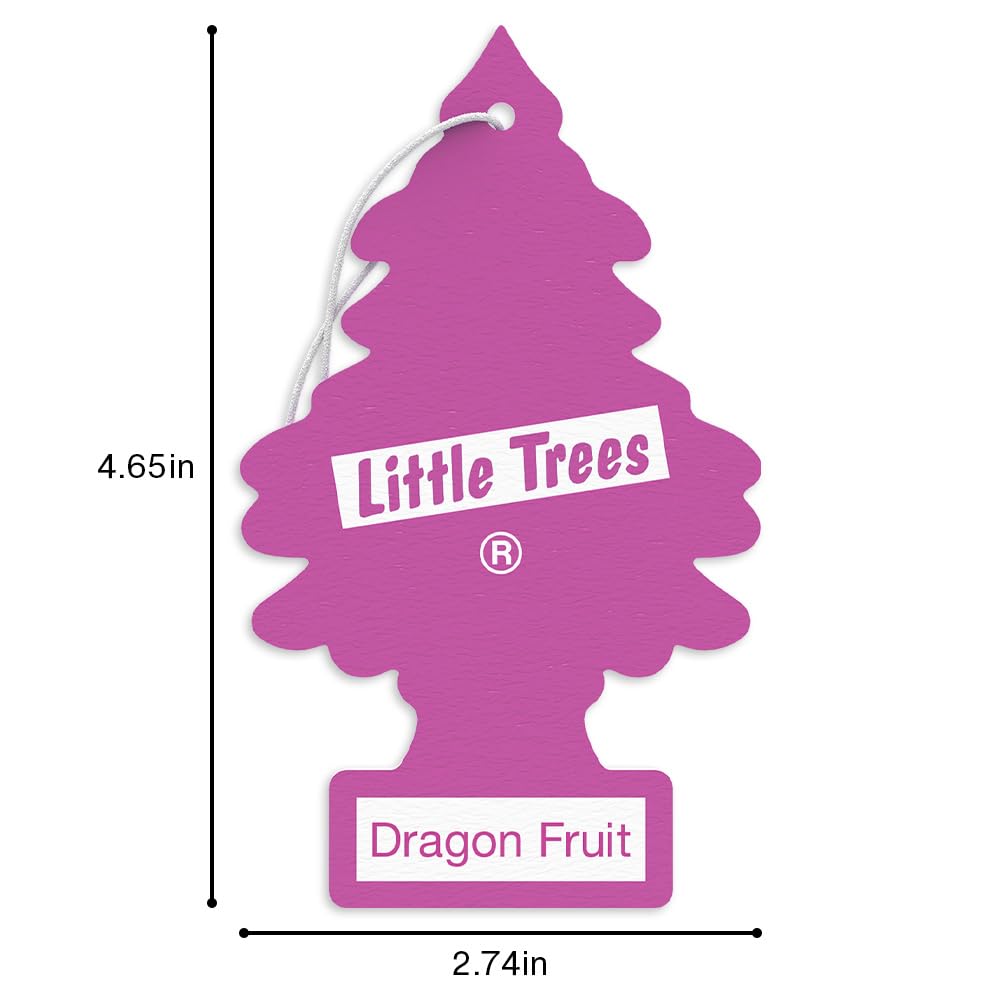 LITTLE TREES Dragon Fruit air freshener beside hand showing compact, portable size