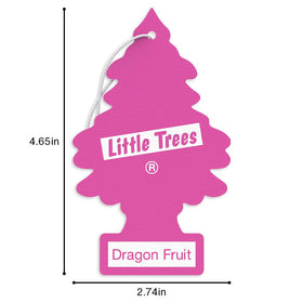 LITTLE TREES Dragon Fruit air freshener beside hand showing compact, portable size