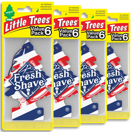 LITTLE TREES front packaging showing 24 Fresh Shave trees and product benefit
