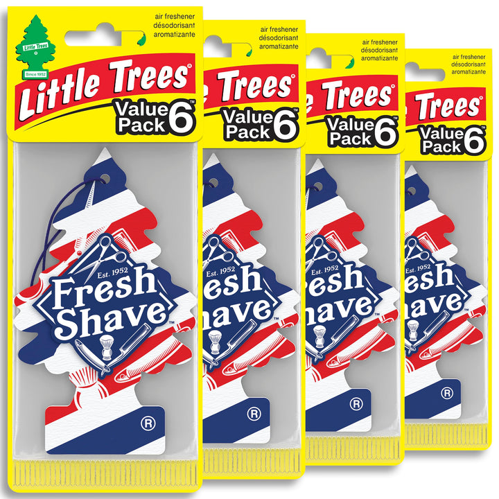 LITTLE TREES front packaging showing 24 Fresh Shave trees and product benefit