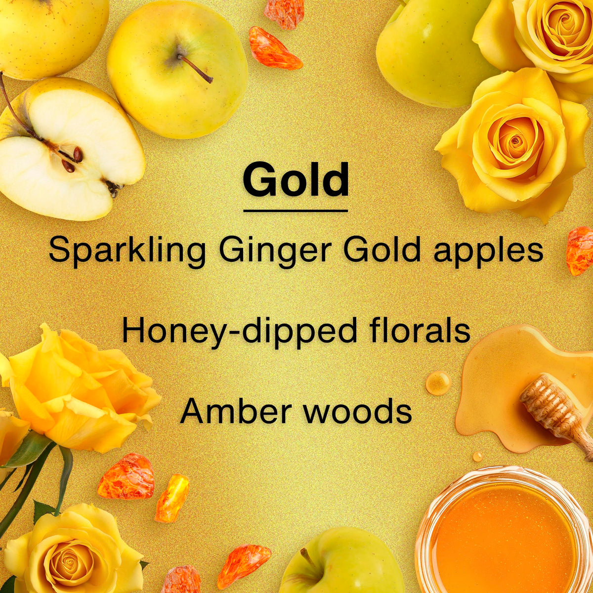 label detail on LITTLE TREES Gold showing scent notes and long-lasting benefit