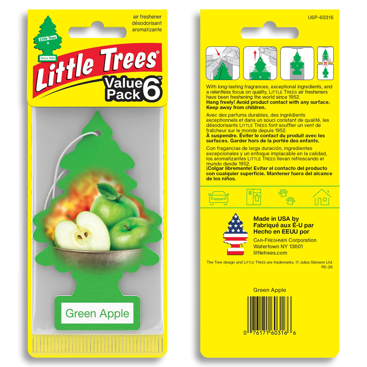 LITTLE TREES hanging in car rearview mirror freshening cabin air
