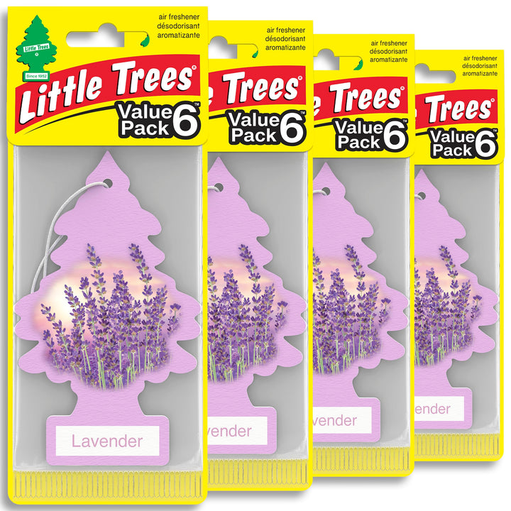 LITTLE TREES front packaging showing 24 lavender air fresheners and value