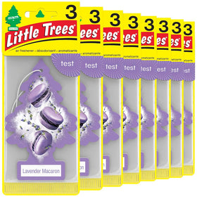 LITTLE TREES front packaging showing Lavender Macaron scent and 24 count benefit