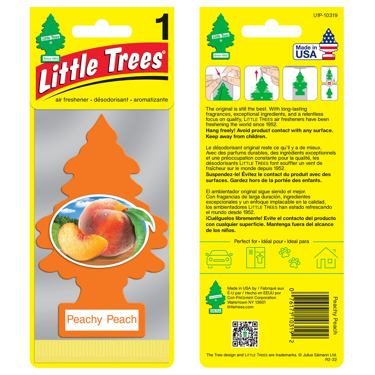 Close-up of single Little Trees peachy peach tree highlighting fragrance detail