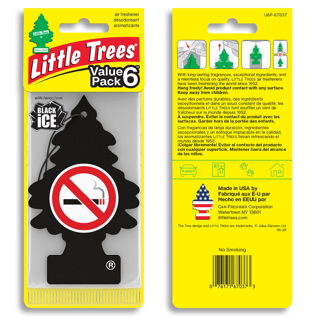 LITTLE TREES single tree close-up showing scent card texture and lasting aroma