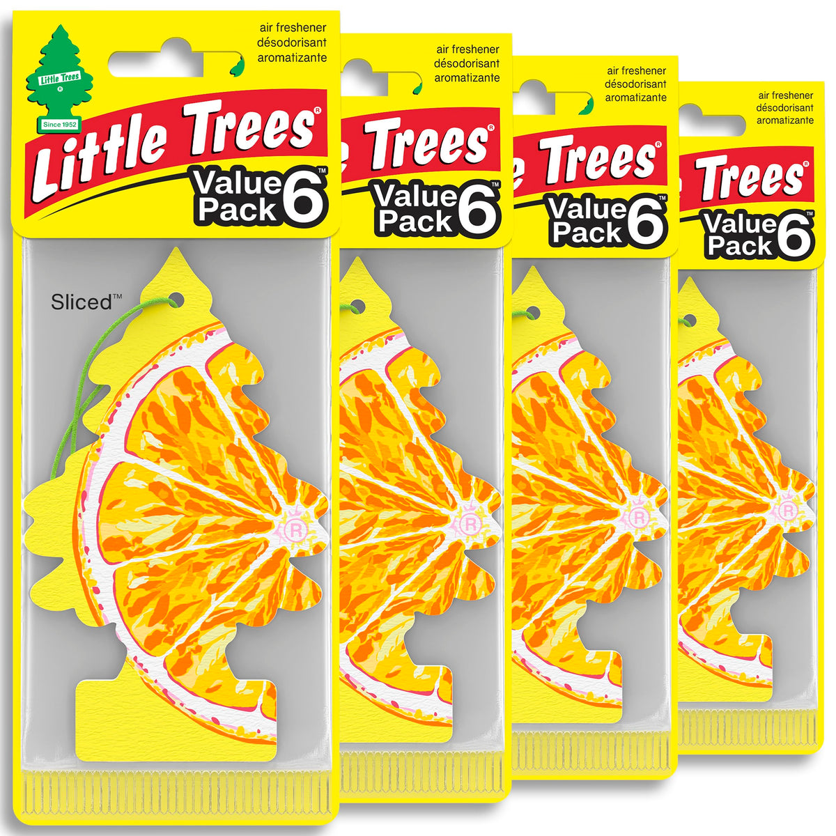 LITTLE TREES front packaging showing 24 count and citrus scent benefit