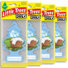 LITTLE TREES front packaging showing 24-count, clear benefit long-lasting scent