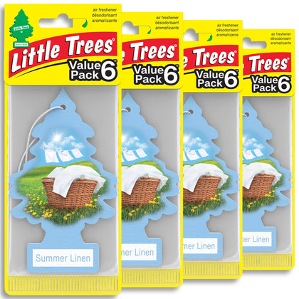 LITTLE TREES front packaging showing 24-count, clear benefit long-lasting scent