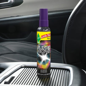 LITTLE TREES bottle stored in glovebox demonstrating compact on-the-go convenience