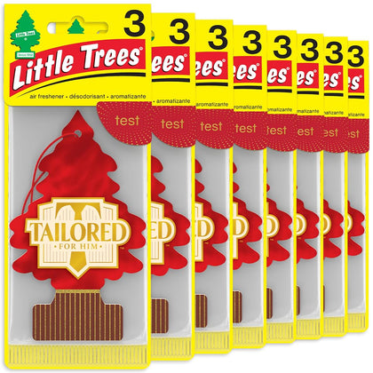 LITTLE TREES front packaging showing 24-pack and scent name, clear value