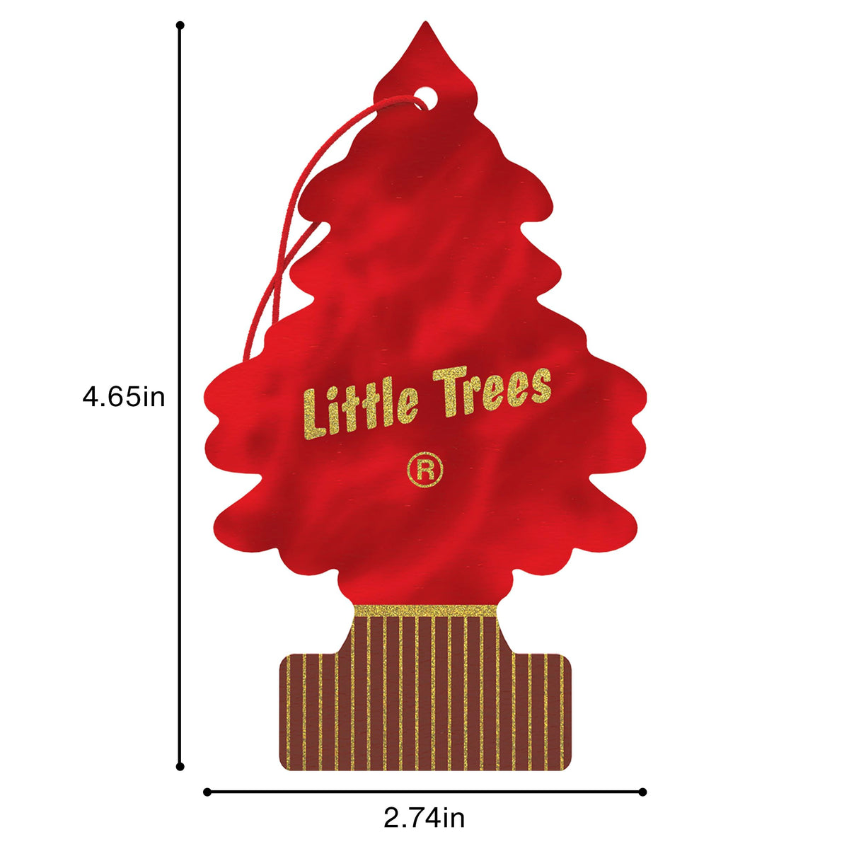LITTLE TREES tree beside a hand for scale, conveys convenient compact size