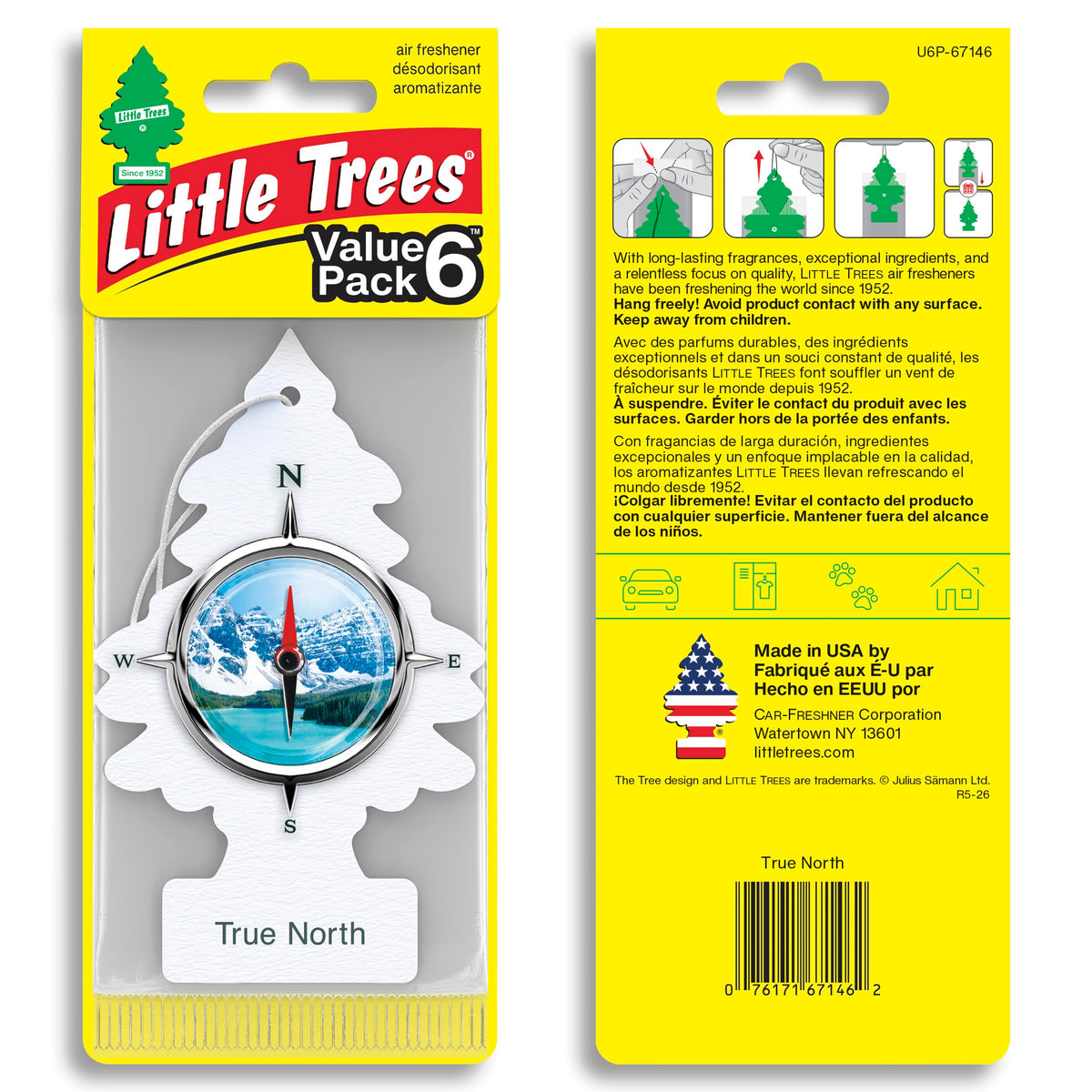 LITTLE TREES close-up of single True North card showing texture and shape benefit