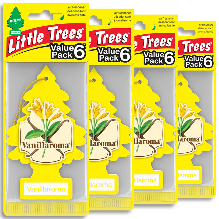 LITTLE TREES front pack showing 24 Vanillaroma trees and benefits