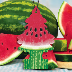 LITTLE TREES watermelon texture detail emphasizing scent-infused material
