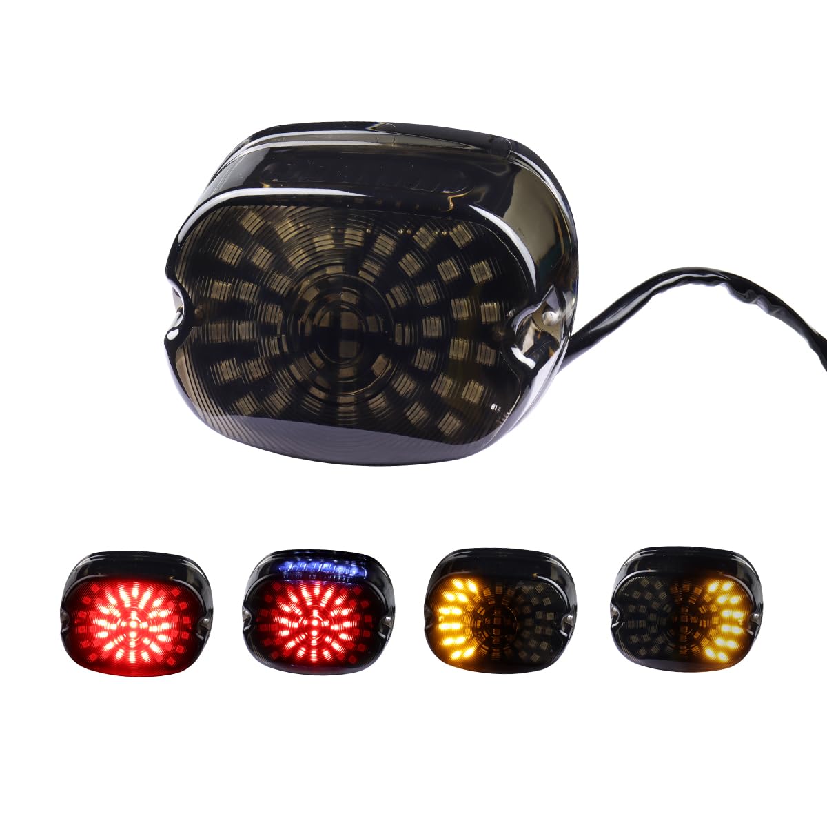 LIUJJYH front view smoked taillight showing sleek profile and clear signals